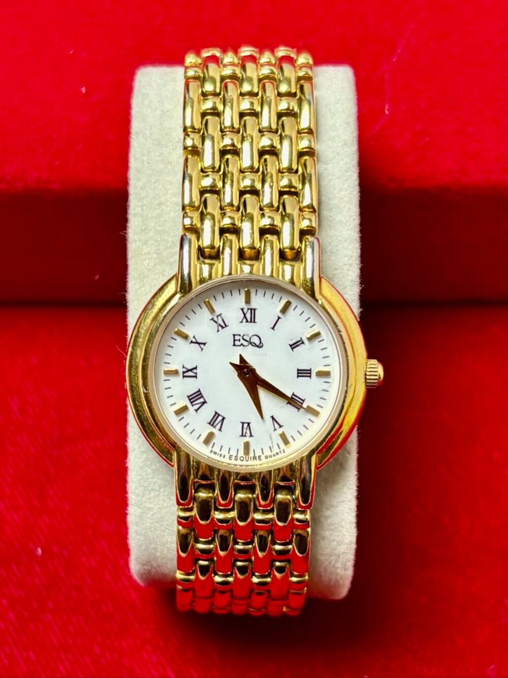 ESQ lady's gold tone White dial bracelet watch